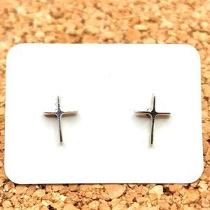 3/$25 🖤 925 STERLING SILVER FAITH CROSS MINI CROSS EARRINGS